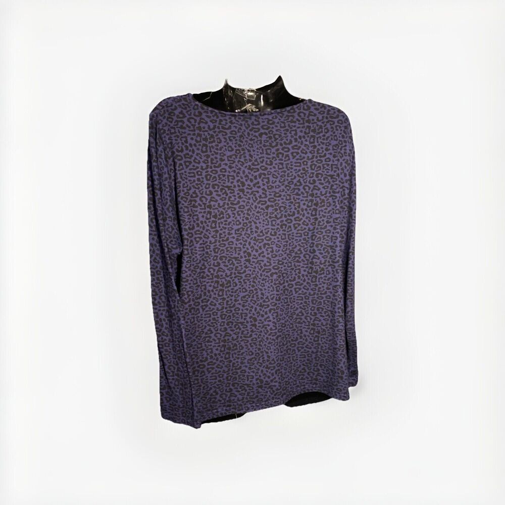 Mario Serrani Italy Sweater Womens 2xl Animal Print Purple Black - Picture 4 of 5